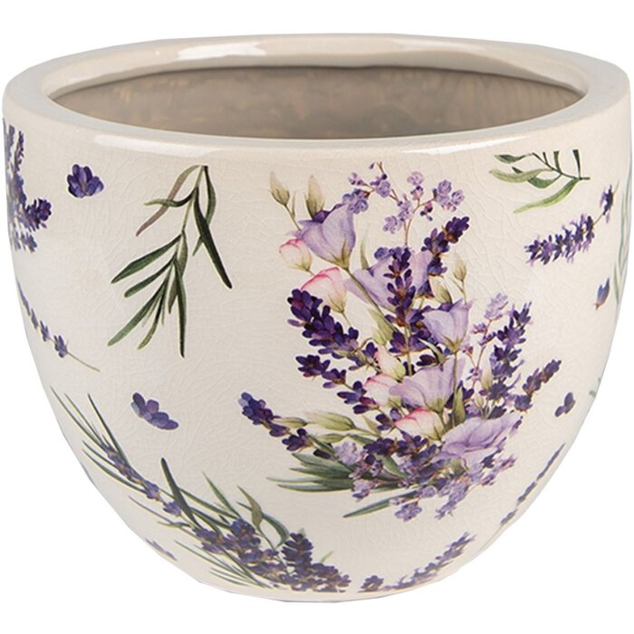 Vază florală Clayre & Eef violet-verde Ø15x11 cm ceramica