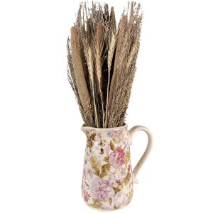 Cană decorative Clayre & Eef 20x14x23 cm roz/bej