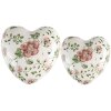 Clayre & Eef 6CE1565M Decorațiune Inimă Roz Bej 8x8x4 cm Ceramică Antică