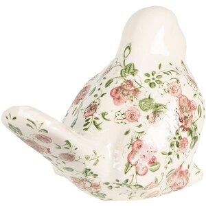 Clayre & Eef 6CE1567L Dekoration Vogel 19x11x14 cm Rosa Beige