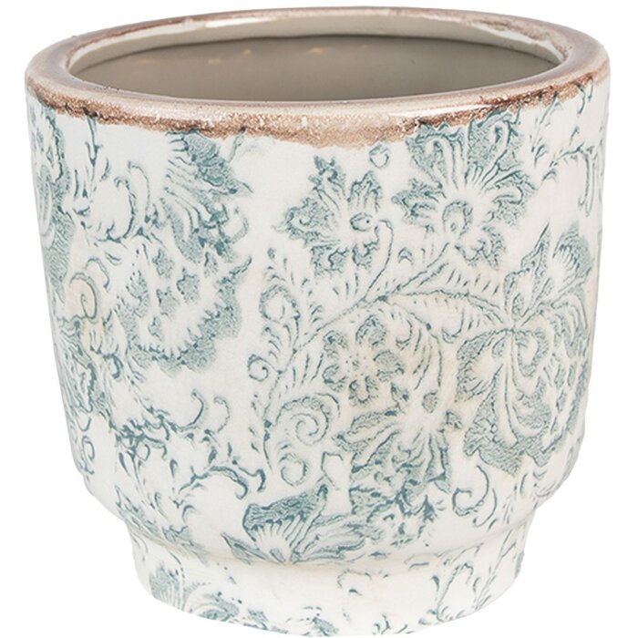 Vază florală Clayre & Eef Ø15x14 cm Verde/Bej