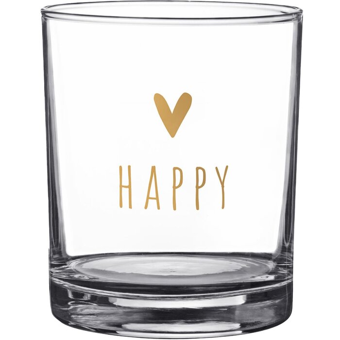 Clayre & Eef 6GL4369 Trinkglas Ø 7x9 cm 230 ml Transparent Braun