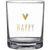 Clayre & Eef 6GL4369 Trinkglas Ø 7x9 cm 230 ml Transparent Braun