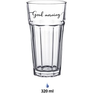 Clayre & Eef 6GL4372 Trinkglas Ø 8x15 cm 320 ml Wasserglas