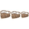 Set de 3 cutii de depozitare din lemn maro – dimensiuni 33x33x10 / 26x26x9 / 20x20x8 cm