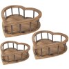 Set de 3 cutii de depozitare din lemn maro – dimensiuni 33x33x10 / 26x26x9 / 20x20x8 cm