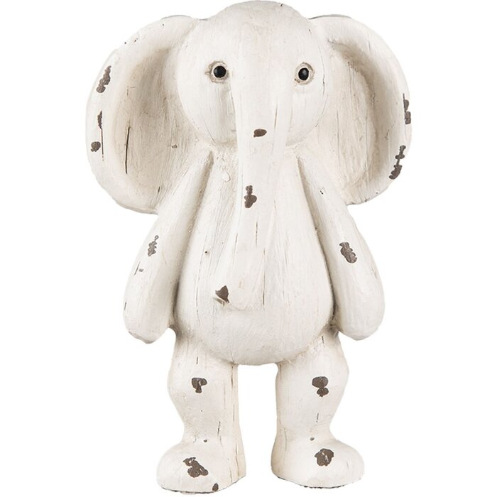 Decorativ elefant Clayre & Eef, 6x4x10 cm, bej-maro