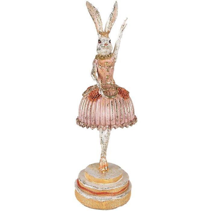 Figurină decorativă „Încăpătoare de îngrijorare” roz/bej, 11x11x35 cm, din polyresin