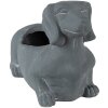 Clayre & Eef 6TE0479 Blumentopf Hund 30x12x16 cm Grau