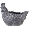 Clayre & Eef 6TE0488 Blumentopf Huhn Grau 29x17x23 cm Landhausstil