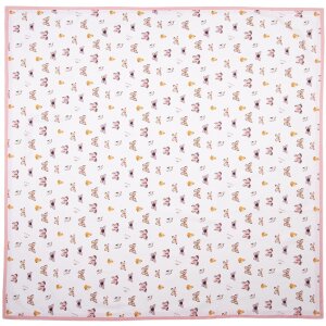 Clayre & Eef BPD01 Tischdecke 100x100 cm Beige Rosa...