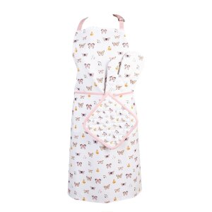 Clayre & Eef BPD41 Schürze 70x85 cm Beige Rosa