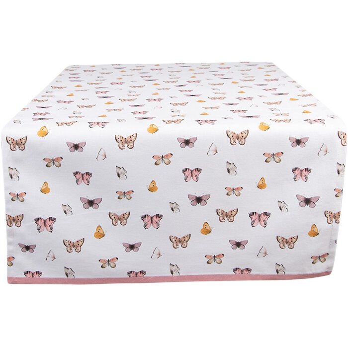 Țăcăruș de masă Clayre & Eef 50x140 cm Beige/Rosa