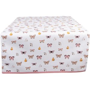 Clayre & Eef BPD64 Tischläufer 50x140 cm Beige Rosa