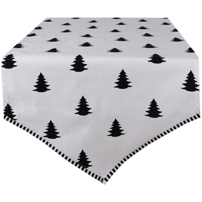 Fular de masă Clayre & Eef BWX65 50x160 cm Albastru / Negru