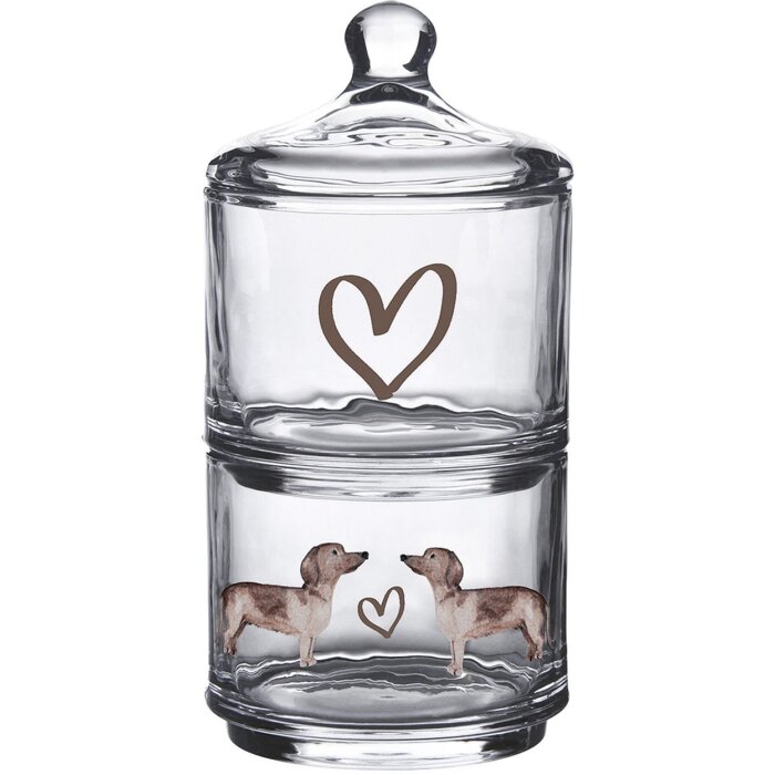 Clayre & Eef DHLGL0002 Vorratsglas mit Deckel Ø 10x21 cm Rund Transparent