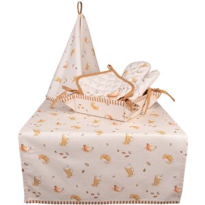 Drăgălină de bucătărie Clayre & Eef YFB48, Ø 80 cm, bej, stil retro-vintage