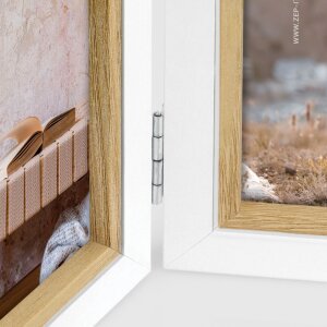 ZEP cadru dublu Ayas lemn alb 2 fotografii 10x15 cm format peisaj 35.3x12.5 cm