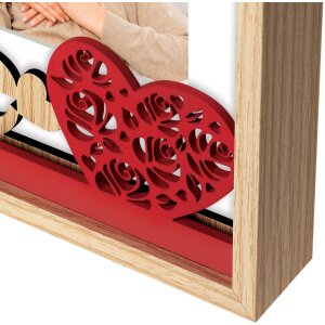 ZEP Holz-Portraitrahmen Vanessa 10x15 cm Love Herzen Rot