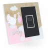 ZEP Baby Fotorahmen Eolo rosa 10x15 cm Holzrahmen mit Storch Aufsteller