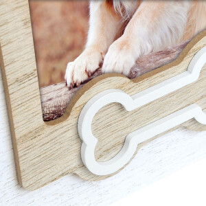 ZEP Dog Picture Frame Osso lemn 10x15 cm cu os motiv format portret