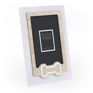 ZEP Dog Picture Frame Osso lemn 10x15 cm cu os motiv format portret