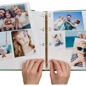 ZEP album foto autoadeziv Madrid clasor cu inele roșu 27x32 cm capac vinil 4 inele