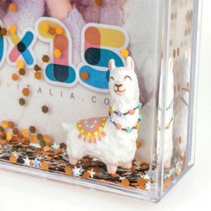 Ramă foto ZEP cu glitter și motiv alpaca 10x15 cm