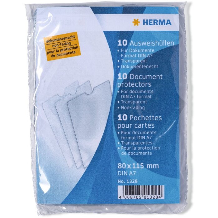 HERMA 1328 Suporturi pentru cărți de identitate 80x115 mm Documente DIN A7 Transparent