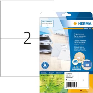 HERMA 10707 Etiketten Recyclingpapier A4 210x148mm...