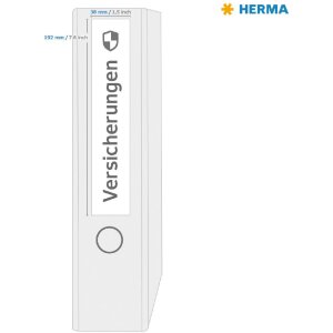 HERMA 10739 Ordneretiketten A4 192x38mm weiß permanent für schmale Ordner