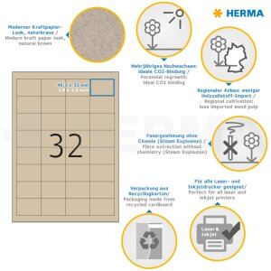 HERMA 10752 Etiketten A4 48,3x33,8mm naturbraun...
