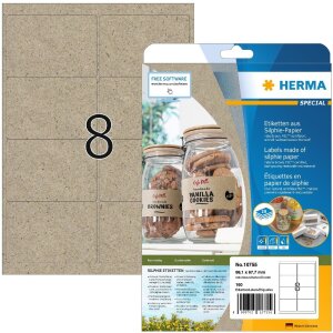 HERMA 10755 Etiketten Silphie-Papier A4 99,1 x 67,7 mm...