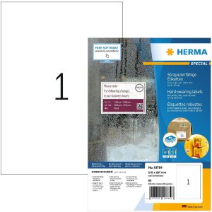 HERMA 10784 Wetterfeste Folienetiketten A4 210x297mm...