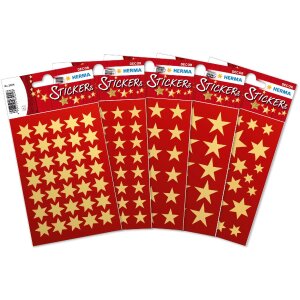 HERMA 15500 Dekor Sticker Weihnachtssterne Gold Set