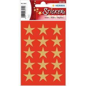 HERMA 15500 Dekor Sticker Weihnachtssterne Gold Set