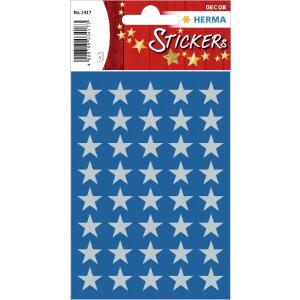 HERMA 15501 Dekor Sticker Weihnachtssterne Silber Set
