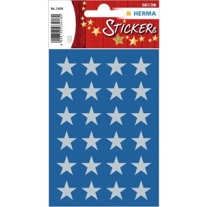 HERMA 15501 Dekor Sticker Weihnachtssterne Silber Set