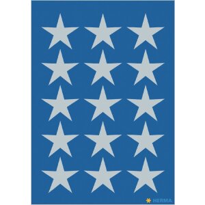 HERMA 15501 Dekor Sticker Weihnachtssterne Silber Set