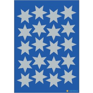 HERMA 15501 Dekor Sticker Weihnachtssterne Silber Set