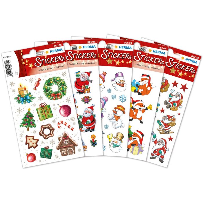 HERMA 15502 Dekor Sticker Weihnachtsmotive Bunt Set
