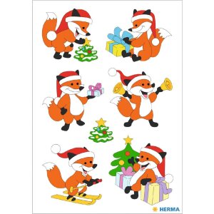 HERMA 15502 Dekor Sticker Weihnachtsmotive Bunt Set