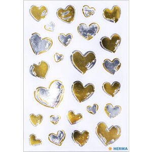 HERMA 15534 Creative Sticker Herzen Gold Silber...