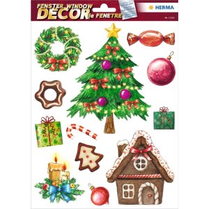 HERMA 15548 Set Fensterbilder Weihnachten Kindermotive 25 Stück