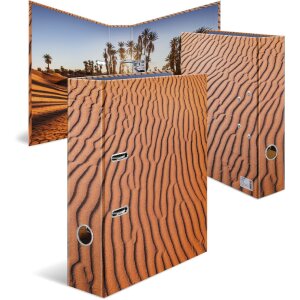 HERMA 19651 Motiv-Ordner A4 Sand 70mm Wellenstruktur Stabil