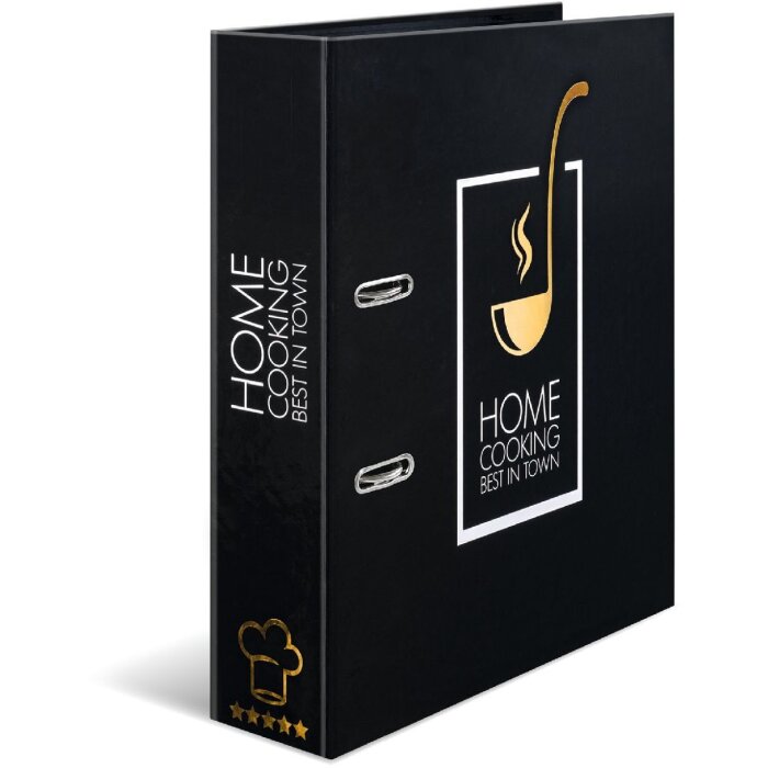 HERMA 19668 Rezeptordner A4 "Home Cooking" Schwarz Gold-Design