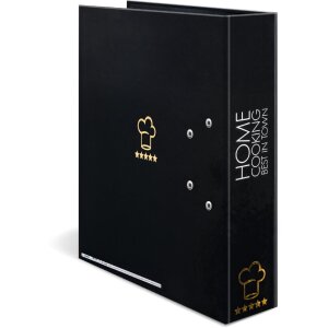 HERMA 19668 Rezeptordner A4 "Home Cooking" Schwarz Gold-Design