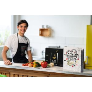 HERMA 19669 Rezeptordner A4 "Cooking with Love" Grau Gold-Herzen