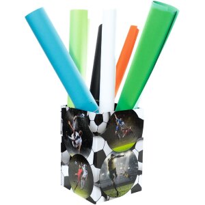 HERMA 19739 Papierkorb Fußball-Design stabil Karton 22x31.5cm