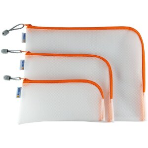 HERMA 20018 Universaltasche A4+ Netzoptik Reißverschluss Orange 36x28 cm